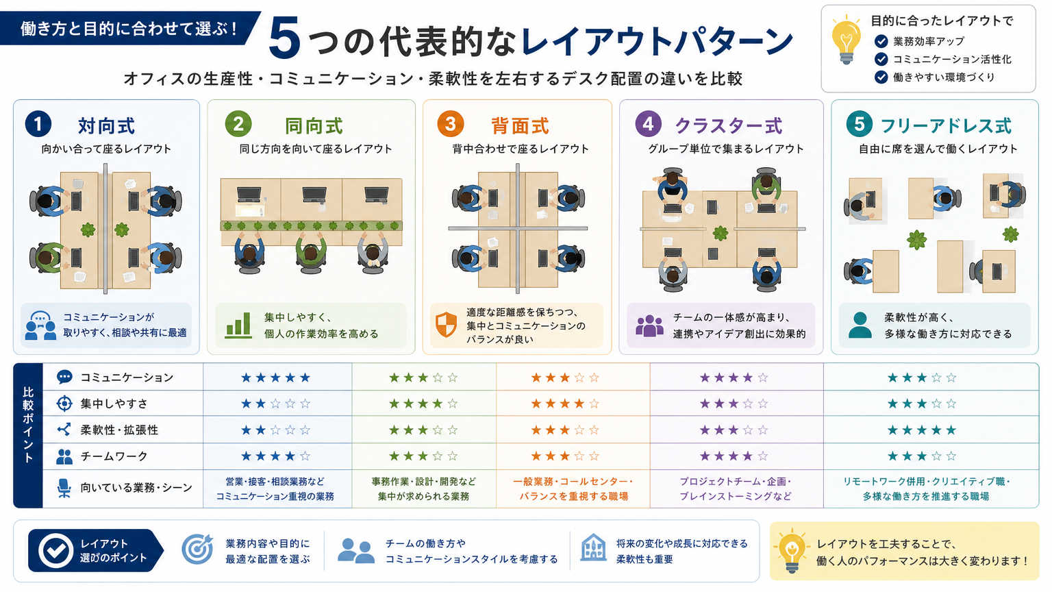 レイアウト設計の基本|代表的なレイアウトパターンの種類