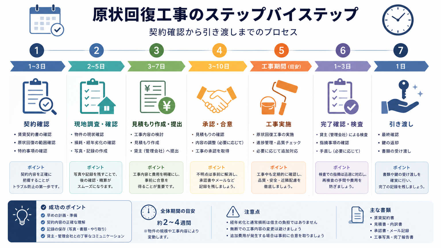 原状回復工事の進め方（手順）